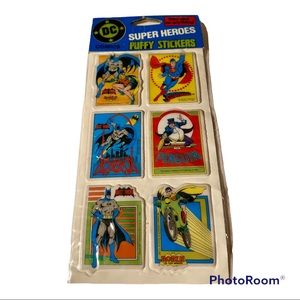 Vintage 1988 DC Comics Super Heroes Puffy Stickers Batman Robin Penguin Superman